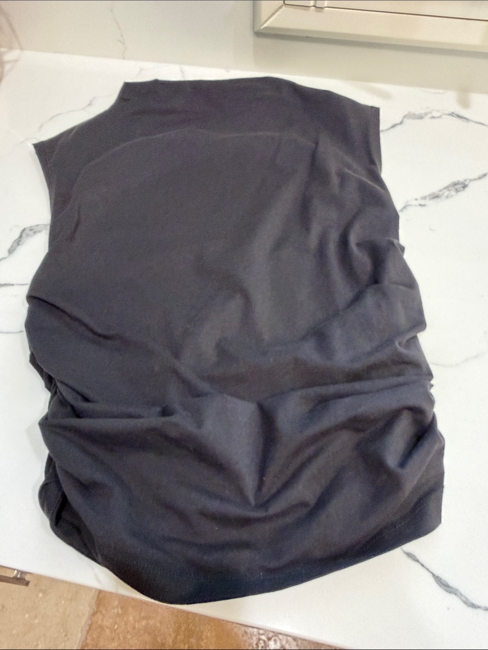 Anthropologie Maeve black sleeveless top with side ruching